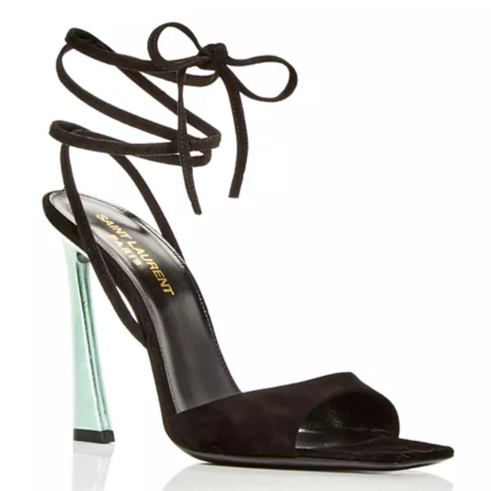 Saint Laurent Black Strappy Heels